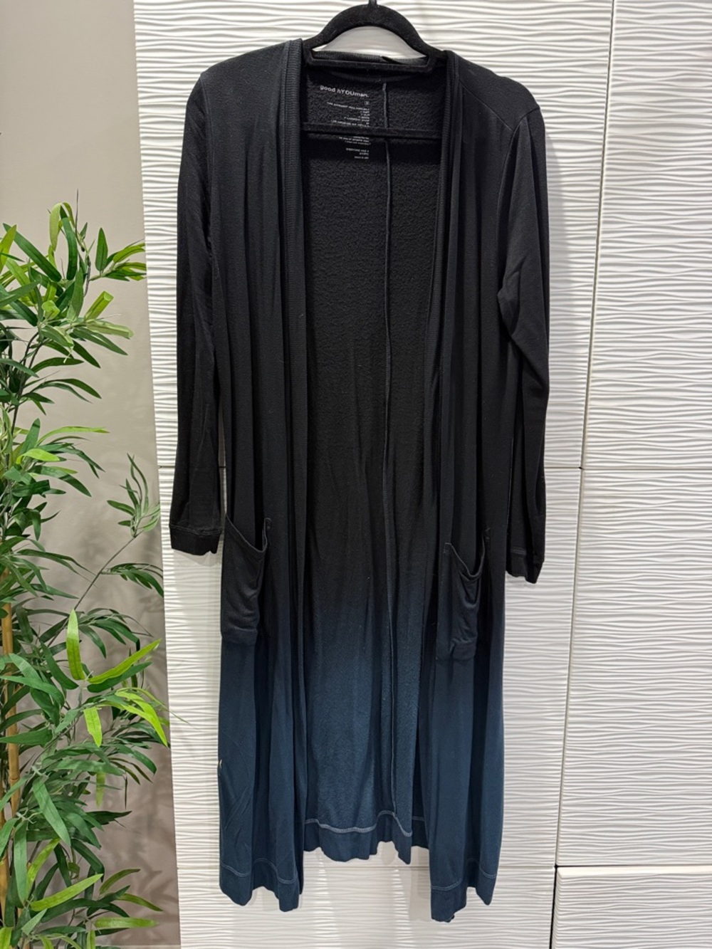 good hYOUman Black Long Open Cardigan